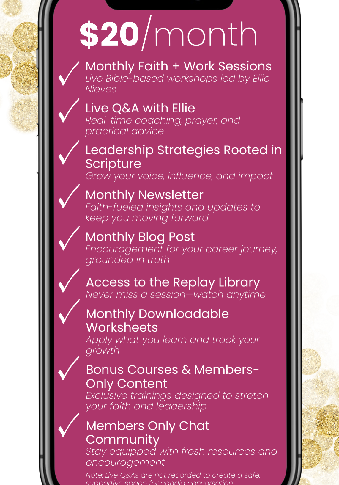 membership mockup - mobile